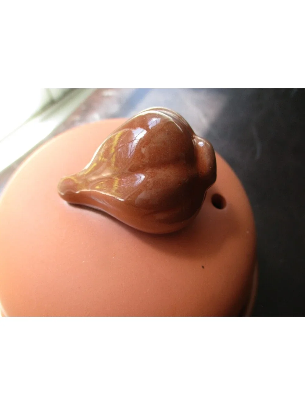 Vintage Terra Cotta Ceramic Garlic Baker Roaster Storage Keeper